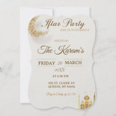 Boho Beige Minimalist Mosque Ramadan Iftar Party  Kaart (Voorkant)