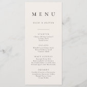 Boho Beige Minimalistisch Eenvoudig Platte Menu (Voorkant)