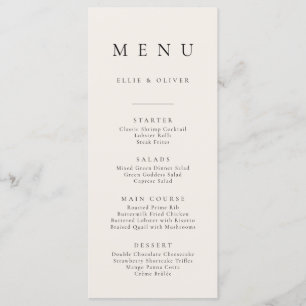 Boho Beige Minimalistisch Eenvoudig Platte Menu