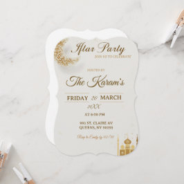 Boho Beige Minimalistische Moskee Ramadan Iftar Fe Kaart