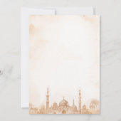 Boho Beige Minimalistische Moskee Ramadan Iftar Fe Kaart (Achterkant)