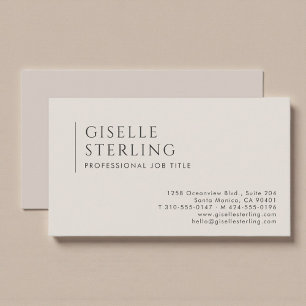 Boho Beige Minimalistische Professionele Kaart Visitekaartje