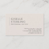 Boho Beige Minimalistische Professionele QR-code Visitekaartje (Voorkant)