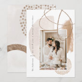 Boho Beige Modern Geometric Photo Holiday Card Feestdagenkaart (Voorkant / Achterkant)