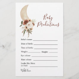 Boho Beige Moon Baby shower Baby Voorspelling