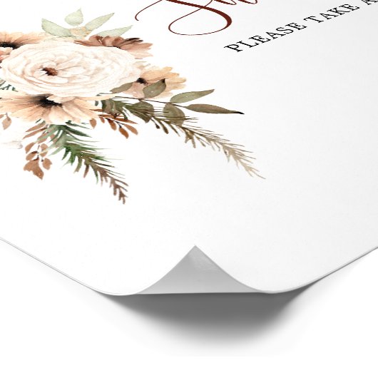 Boho Beige Moon Baby shower Baby's zijn zoet Poster (Hoek)