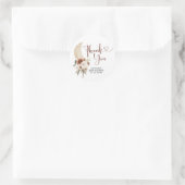 Boho Beige Moon Baby shower Dank u Sticker (Tas)