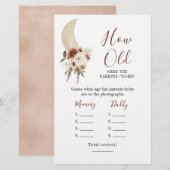 Boho Beige Moon Baby shower Hoe Oude Ouderen (Voorkant / Achterkant)