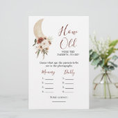 Boho Beige Moon Baby shower Hoe Oude Ouderen (Staand voorkant)