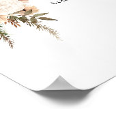 Boho beige Moon Baby shower laat 's nachts Poster (Hoek)