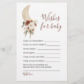 Boho beige Moon Baby shower wenst Baby (Voorkant)