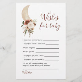 Boho beige Moon Baby shower wenst Baby