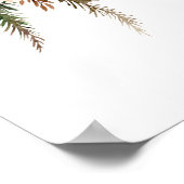 Boho Beige Moon Floral Baby shower Welkom Poster (Hoek)