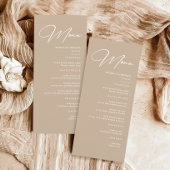 Boho Beige Neutrale Trouwdag Menu