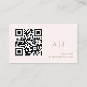 Boho Beige Neutrale Trouwdetails Qr Code Informatiekaartje (Achterkant)