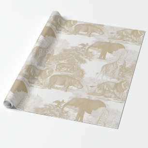 Boho Beige Oerwoud Dieren Safari Chinoiserie Cadeaupapier