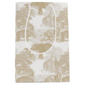 Boho Beige Oerwoud Dieren Safari Chinoiserie Medium Cadeauzakje (Voorkant)