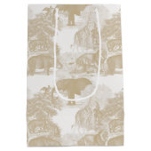 Boho Beige Oerwoud Dieren Safari Chinoiserie Medium Cadeauzakje (Achterkant)