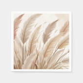 Boho Beige Pampagras Bruiloft Servet (Voorkant)