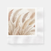 Boho Beige Pampagras Bruiloft Servet (Voorkant)