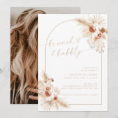 Boho Beige Pampas Grass Bridal Brunch Kaart (Voorkant / Achterkant)
