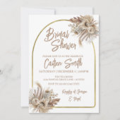 Boho Beige Pampas Grass Bridal Shower Uitnodiging (Voorkant)