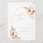 Boho Beige Pampas Grass Couples Shower Kaart (Voorkant / Achterkant)
