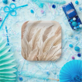 Boho Beige Pampas Grass Wedding Papieren Bordje (Feest)