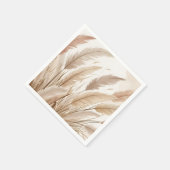 Boho Beige Pampas Grass Wedding Servet (Hoek)