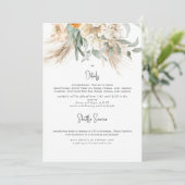 Boho Beige Pampas II Wedding Detail Kaart (Staand voorkant)