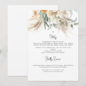 Boho Beige Pampas II Wedding Detail Kaart (Voorkant / Achterkant)
