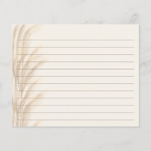 Boho beige pampas waterverf brudal recept (Achterkant)