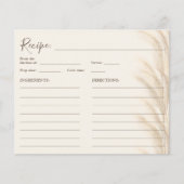 Boho beige pampas waterverf brudal recept (Voorkant)