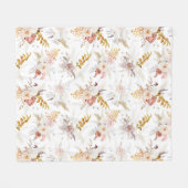 Boho Beige, Pampasgras Terracotta Aquarel We Fleece Deken (Voorkant (Horizontaal))