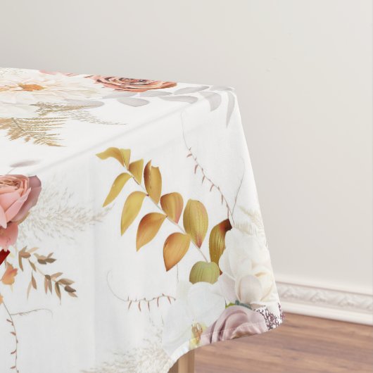 Boho Beige, Pampasgras Terracotta Aquarel We Tafelkleed (Voorbeeld)