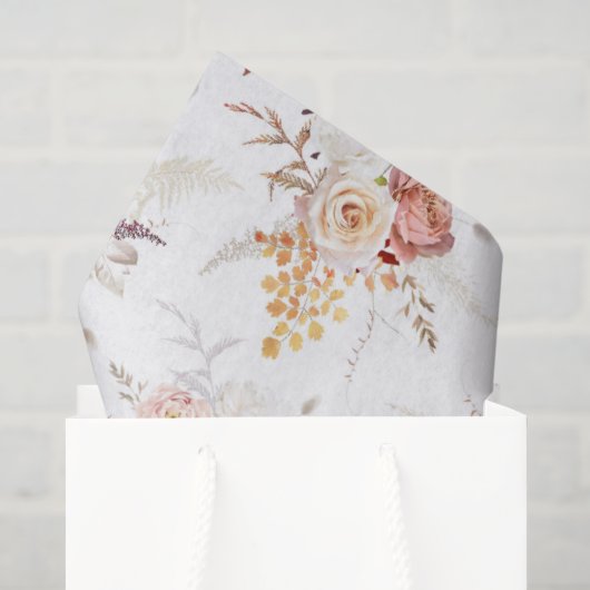 Boho Beige, Pampasgras Terracotta Aquarel We Tissuepapier (Cadeauzakje)