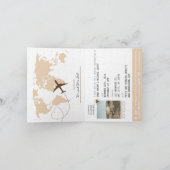 Boho Beige Passport Destination Wedding Invitation (Binnen)