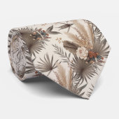 Boho beige planten stropdas (Opgerold)