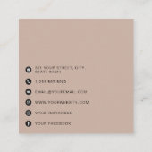 Boho Beige QR Code Business Logo Modern Contactkaartje (Achterkant)