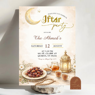Boho Beige Ramadan Iftar-feest Kaart