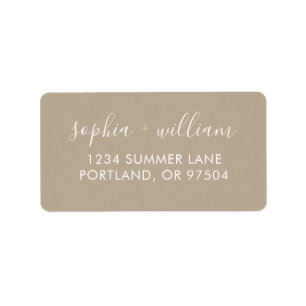 Boho Beige Retouradreslabels Etiket