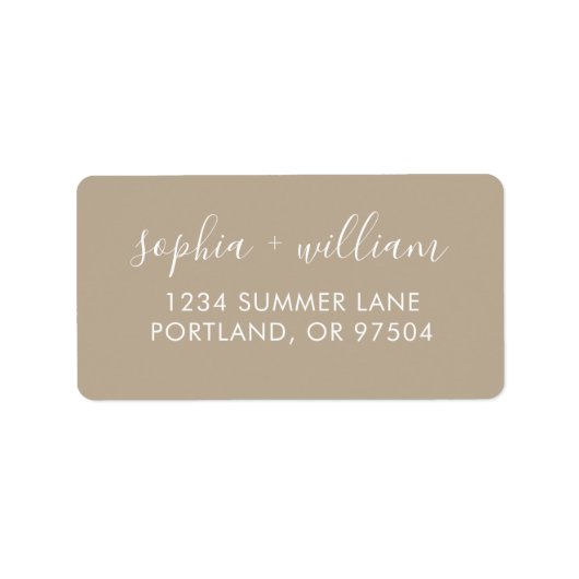Boho Beige Retouradreslabels Etiket (Voorkant)
