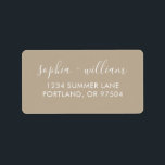 Boho Beige Return Address Labels<br><div class="desc">Deze moderne boho beige return address labels zijn voorzien van een minimalistisch ontwerp met een oorvol,  boho-woestijnkleurschema en een schone,  moderne typografie.</div>