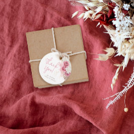 Boho Beige Roos Roze Hartelijk dank Baby shower Bedankjes Labels