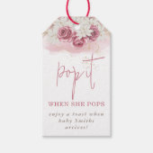 Boho Beige Roos Roze Pop Het Baby shower Cadeaulabel (Voorkant)