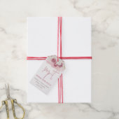 Boho Beige Roos Roze Pop Het Baby shower Cadeaulabel (Met Touw)