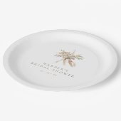 Boho Beige & Sage Bloemen & Lint Bruidsdiner Papieren Bordje (Gekanteld)