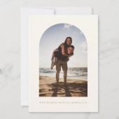 Boho Beige Script Save the Date Photo Card (Achterkant)