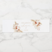 Boho Beige Shower Waterfles Etiket (Enkel label)