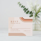 Boho beige Terracotta Responcard RSVP Kaartje (Staand voorkant)